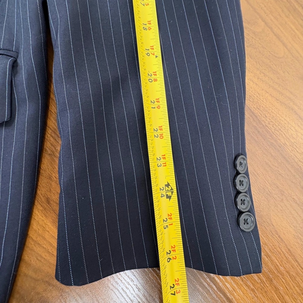 Nautica Men's Pinstripe Navy Blue 100% Wool Blazer Suit Jacket 50L Made in India - Picture 12 of 15